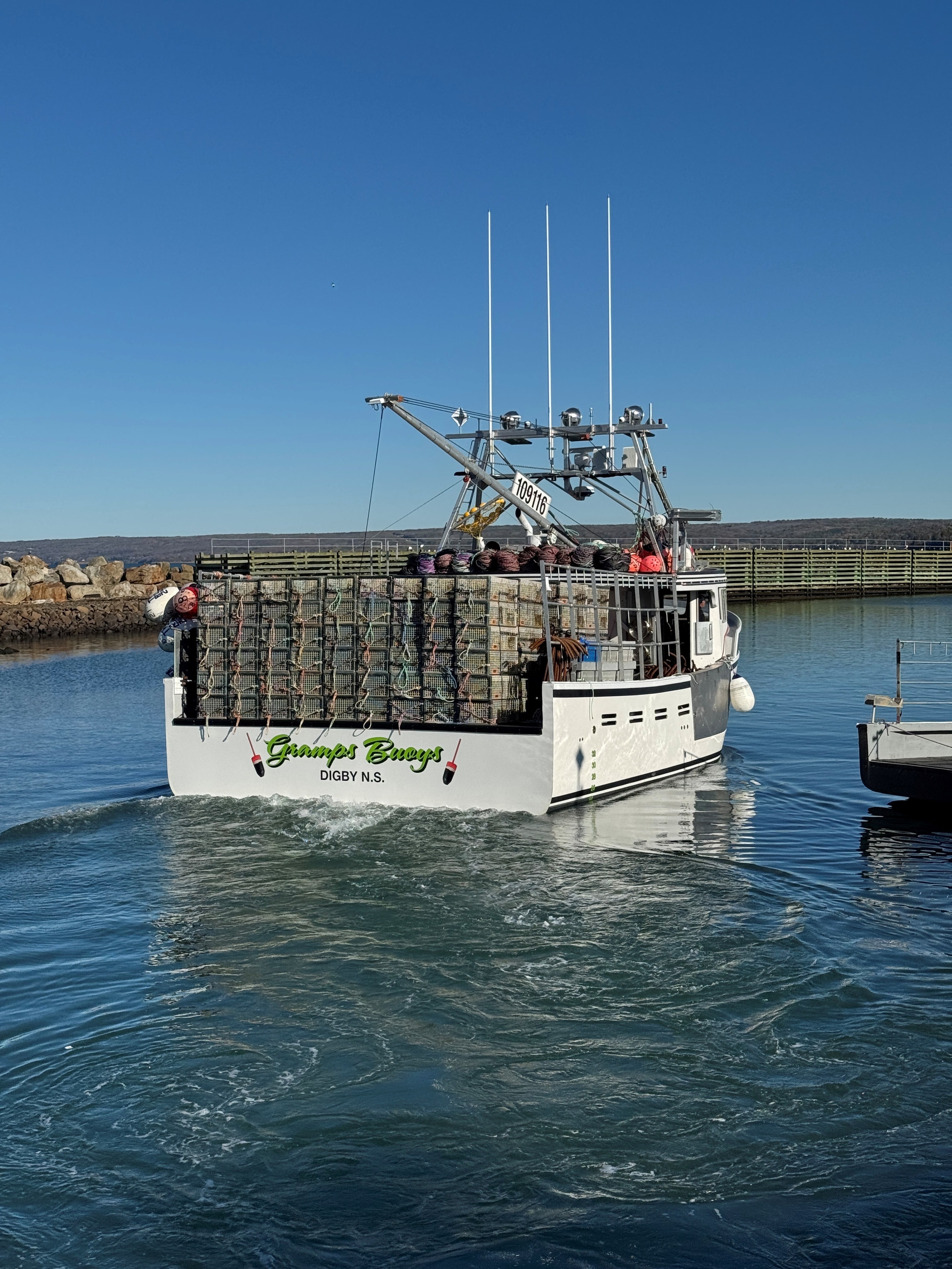 Gramps Buoys lobster vessel heading out from Digby, NS
