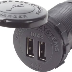 BLUE SEA 12/24VDC SOCKET DUAL USB 1045-BSS