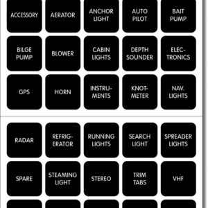 BLUE SEA - LABEL KIT DC H2O 30 SQUARE BLK V1 - 4215-BSS