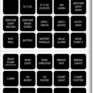 BLUE SEA - LABEL KIT DC H2O 120 SQUARE BLK - 4217-BSS