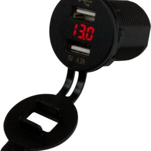 SEA DOG ROUND DUAL USB SOCKET W/HIDDEN 426517-1