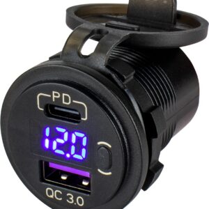 SEA DOG ROUND USB/USC SOCKET W/HIDDEN 426518-1