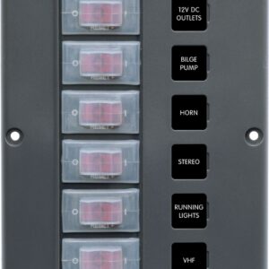 BLUE SEA - PANEL SWITCH H2O CB 6POS GRAY - 4322-BSS