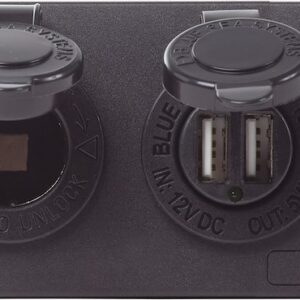 BLUE SEA - PANEL ACC H2O USB  SCKT & VMETER - 4366-BSS