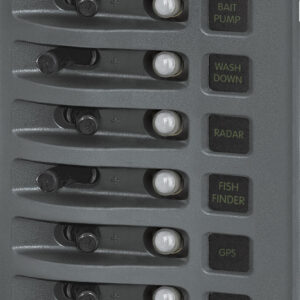 BLUE SEA - PANEL WD 12VDC CLB 6POS GRAY - 4376-BSS