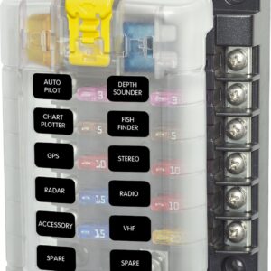 BLUE SEA - FUSE BLOCK STBLADE 12CIRC W/CVR - 5029-BSS
