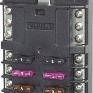 BLUE SEA - FUSE BLOCK STBLADE 6CIRC W/GND - 5030-BSS