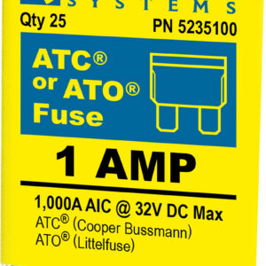 BLUE SEA - FUSE ATO/ATC 1A PACK 25 - 5235100-BSS
