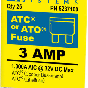 BLUE SEA - FUSE ATO/ATC 3A PACK 25 - 5237100-BSS