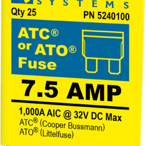 BLUE SEA - FUSE ATO/ATC 7.5A PACK 25 - 5240100-BSS