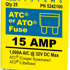 BLUE SEA - FUSE ATO/ATC 15A PACK 25 - 5242100-BSS