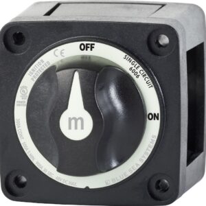 BLUE SEA SWITCH BATTERY M ON/OFF W/KNOB BLK 6006200-BSS