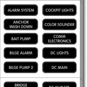 BLUE SEA LABEL KIT DC PANEL EXTENDED 8039-BSS